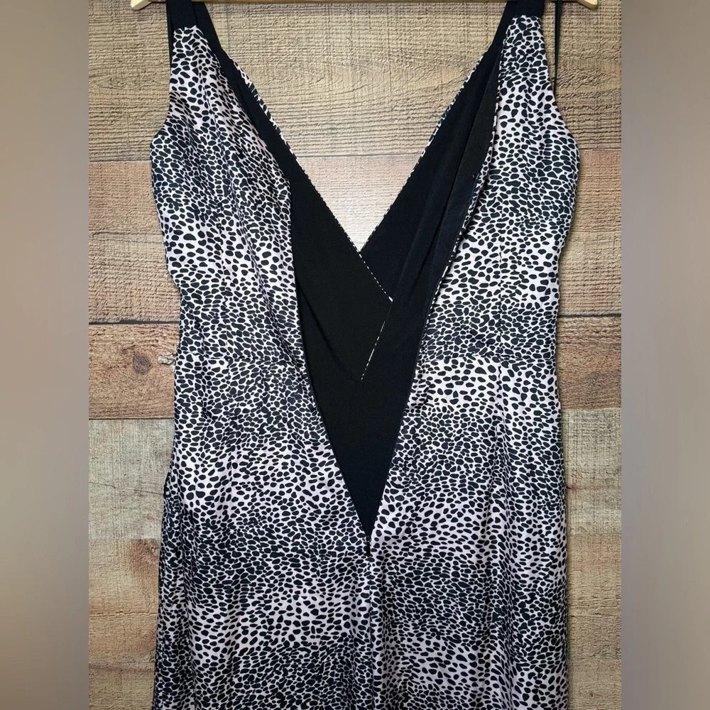 Anthropologie Harlyn Wide Leg Pink & Black Animal Print Jumpsuit *No Size Tag* - Picture 8 of 8